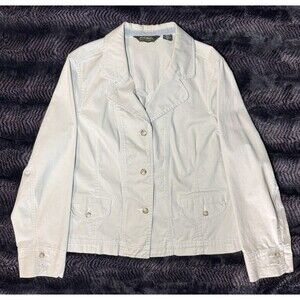 Eddie Bauer Blazer Jacket Women's Tall 20T Beige Button Pockets Excellent
